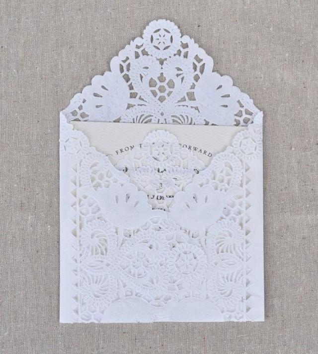 DIY Lace Envelope Kit. Wedding Invitation Envelope Liners. Paper Lace