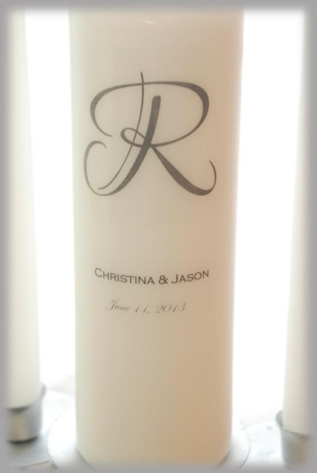 Personalized Unity Candle Set With Monogram Wedding Candles Weddings Wedding Decorations 0675