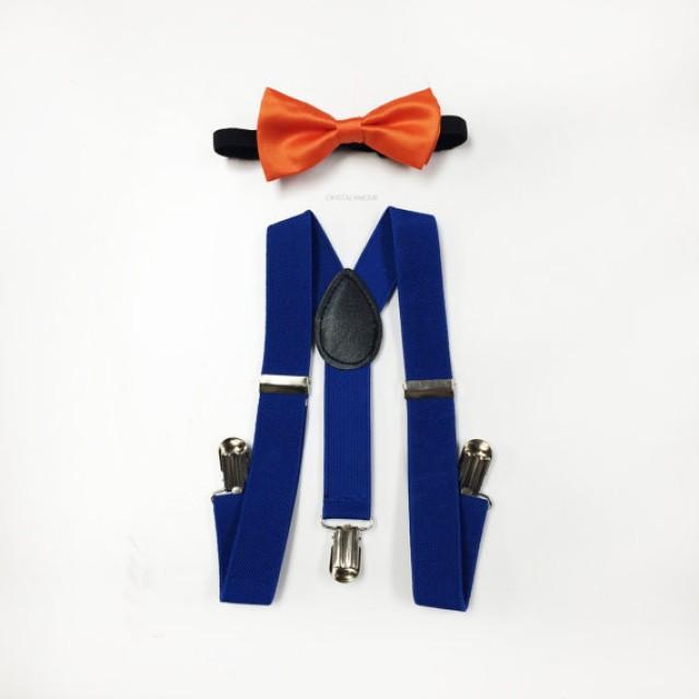Toddler Bowtie And Suspenders Blue Toddler Suspenders And Orange