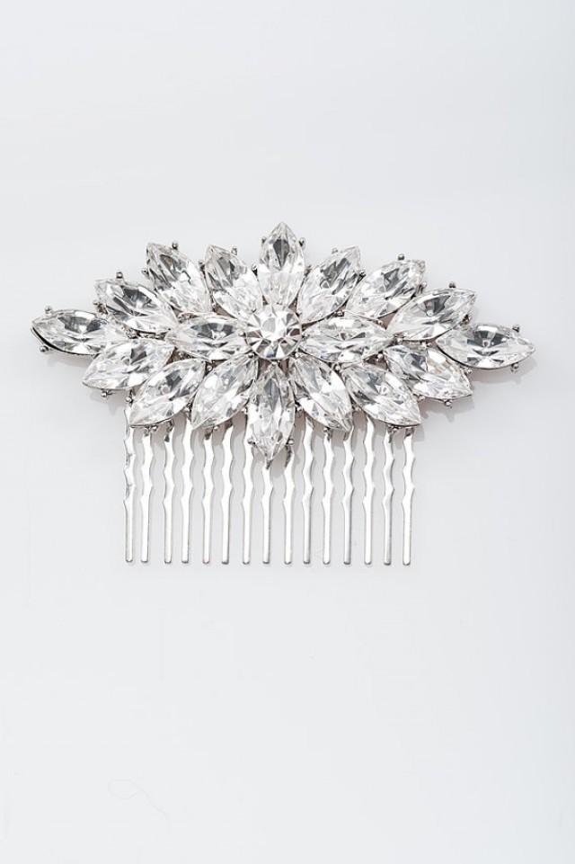 Crysta Hair Comb , Bridal Hair Comb, Wedding Rhinestone Hair Comb, Veil