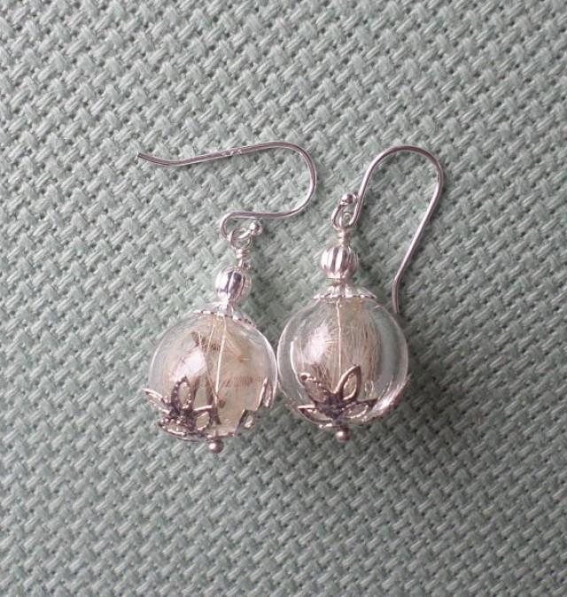 Wish Earrings Silver Dandelion Earrings Dandelion Seed Earrings