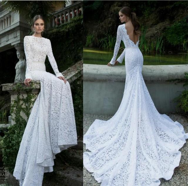 2015 Popular Element Lace Mermaid Wedding Dresses High
