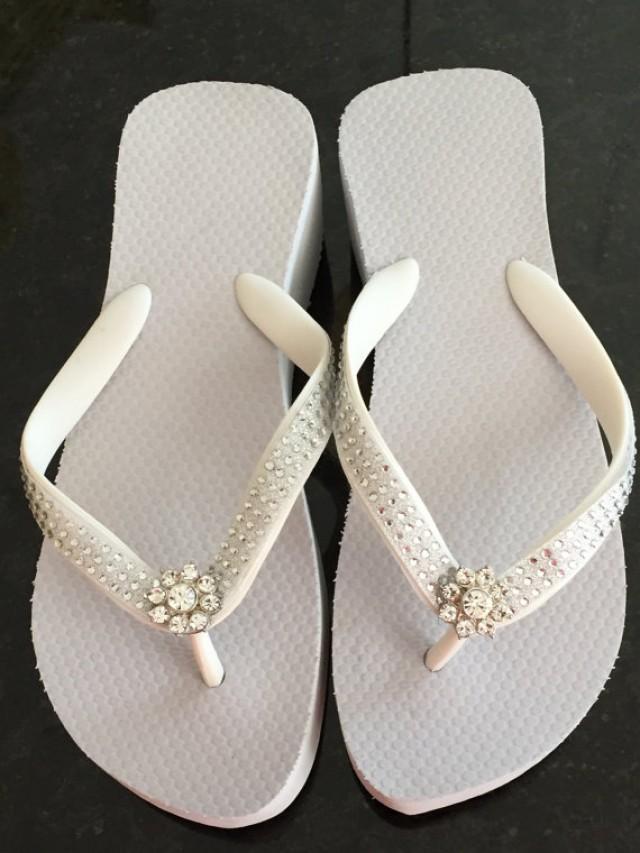 Bridal Flip Flops Wedding Flip Flops Wedges Beach Wedding