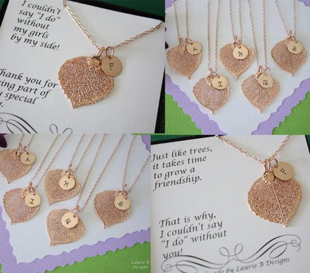 rose gold bridesmaid necklace