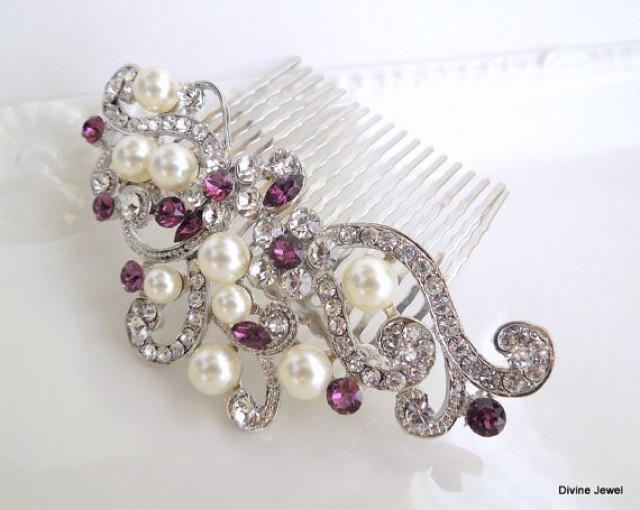 purple wedding hair accessories