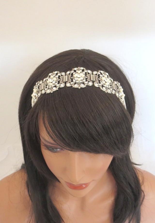 Bridal Ribbon Headband, Wedding Headband, Bridal Headpiece, Vintage