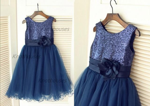 girls navy sequin dress