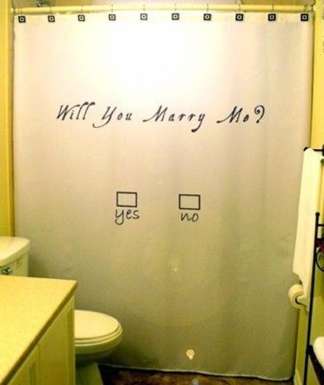Marriage Proposal Shower Curtain Will You Marry Me Love Propose