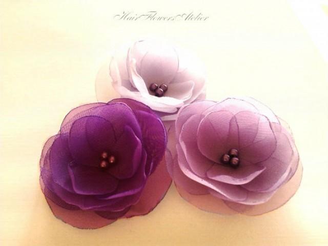 Purple Hair Flowers Purple Wedding Accessory Violet Hair Pins