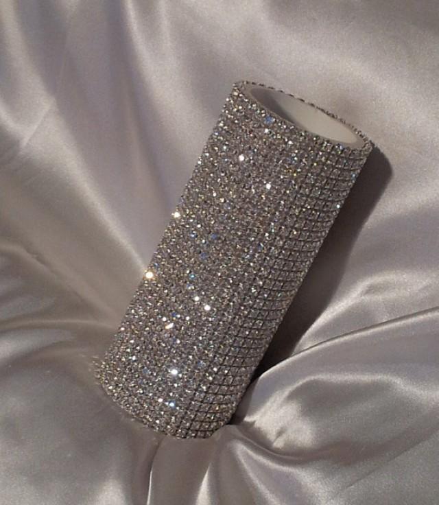 Large Rhinestone Bridal Bouquet Holder, Rhinestone Bouquet Cuff