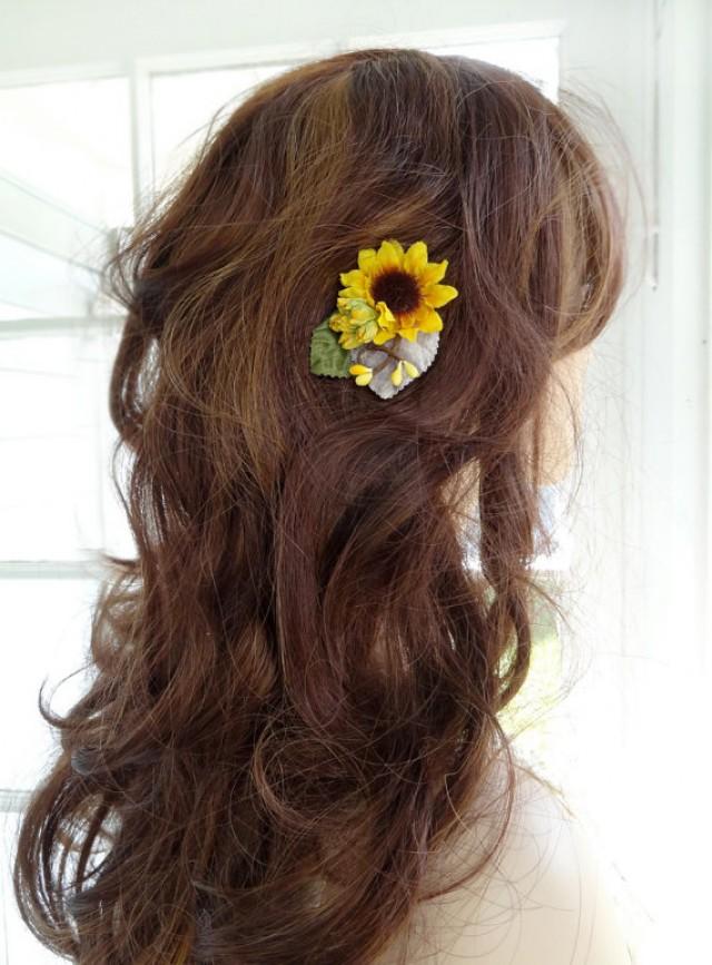 sunflower hair accessories wedding
