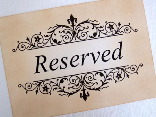 Wedding Table Reserved Signs Lace and Kraft Reception Signage 