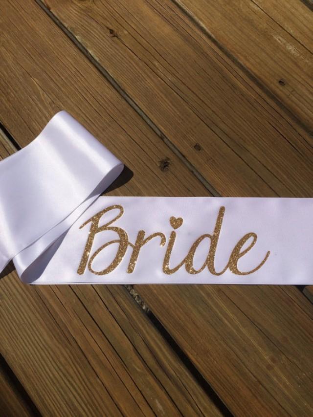 Bride to be sash white and silver clearance