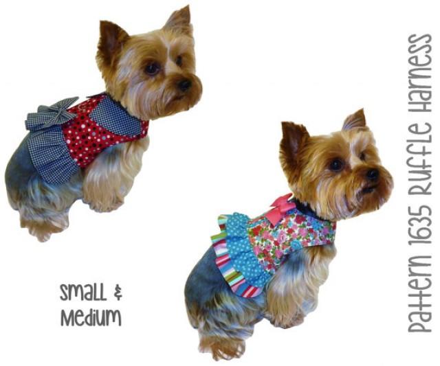 Ruffle Dog Harness Pattern 1635 * Small & Medium * Dog Clothes Sewing
