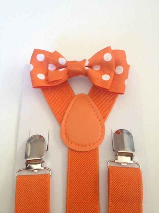 Baby Bow Tie Suspenders Set Orange Boys Bowtie Mens Bow Ties Groomsmen
