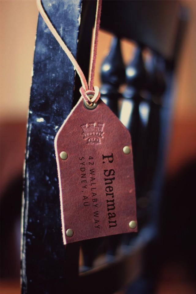 Personalized Leather Luggage Tag, Travel Bag Tag, Groomsman Gift