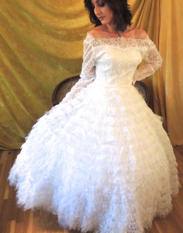 chiffon wedding dress with illusion lace sleeves