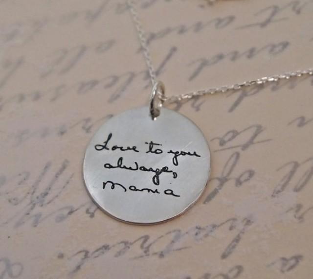 Handwritten Necklace, Personalized Jewelry, Silver Necklace, Message Pendant, Handwriting