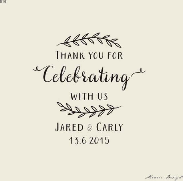 Rustic Stamp Custom Wedding Calligrapy Stamp Thank You For