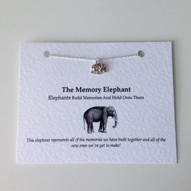 Necklace Silver Elephant Memory Charm Necklace. Best Friend Necklace