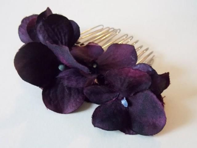 Plum Hair Accessory Deep Purple Hair Comb Dark Purple Bridesmaids Plum