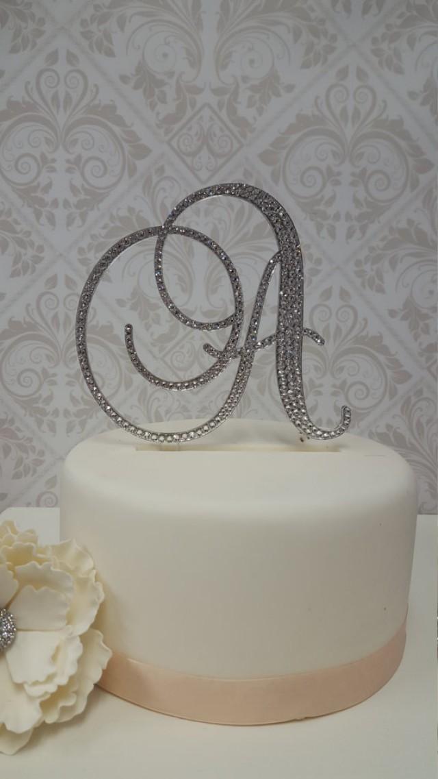 6 Inch Tall Monogram Wedding Cake Topper Spectacular Fonts Crystal Swarovski Crystal