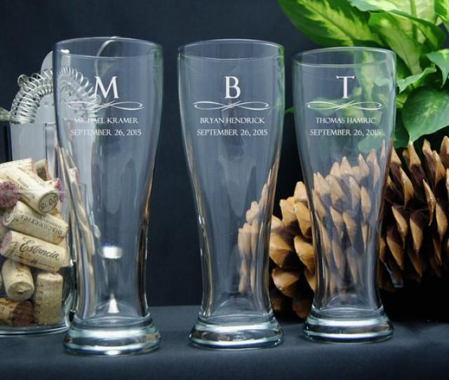 Personalized Beer Glasses / Groomsmen Gifts / Bridesmaids Gifts