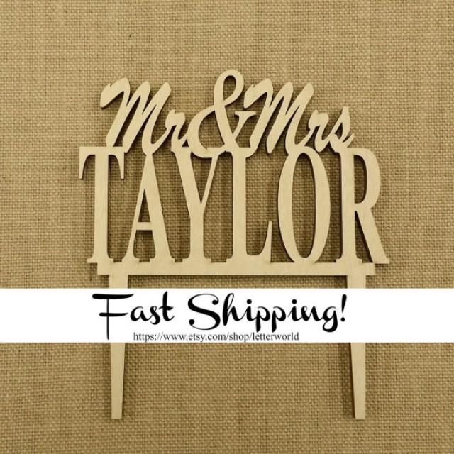 Mr And Mrs Cake Topper Personalized Cake Topper Wooden Wedding Cake Topper Custom Cake