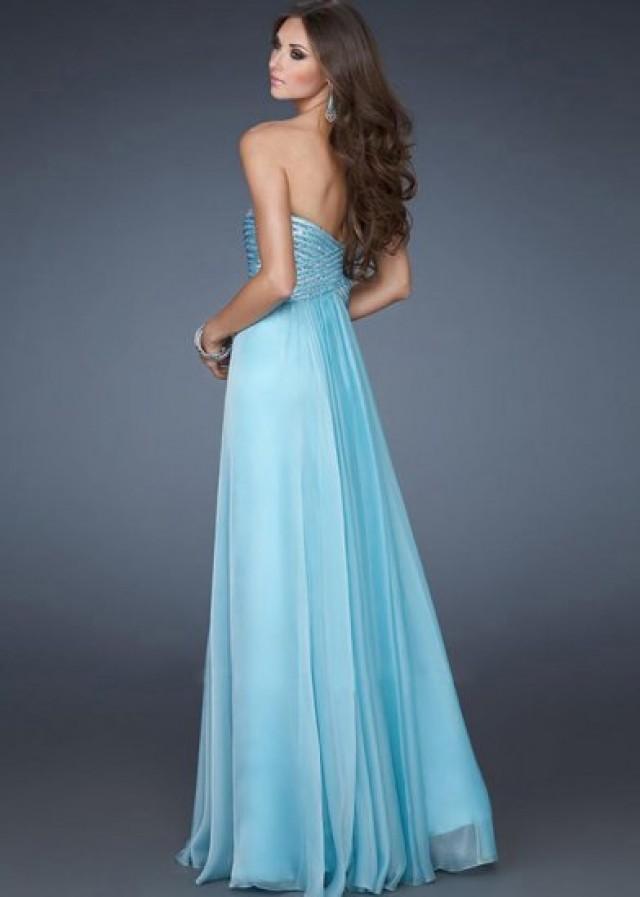 la femme strapless sequin gown
