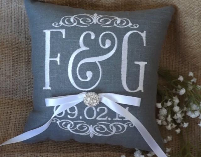 Ring Bearer Pillow, Ring Bearer Pillows, Wedding Pillow, Ring Pillow, Mr. & Mrs., Custom