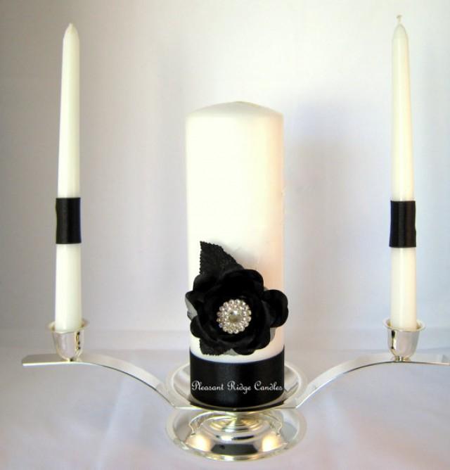 Black Unity Candle Wedding Candle Bling Unity Candle White Unity Candle