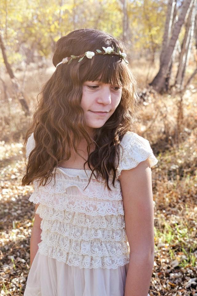Floral Garland HeadbandBoho Flower HeadbandRustic WeddingFlower Girl
