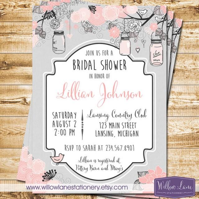 Mason Jar Bridal Shower Invitation Hanging Mason Jars Bridal Shower