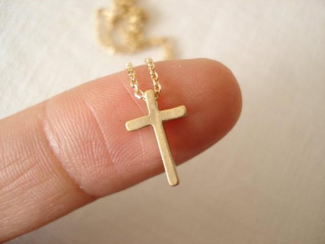 Tiny Gold Cross Necklacedainty 