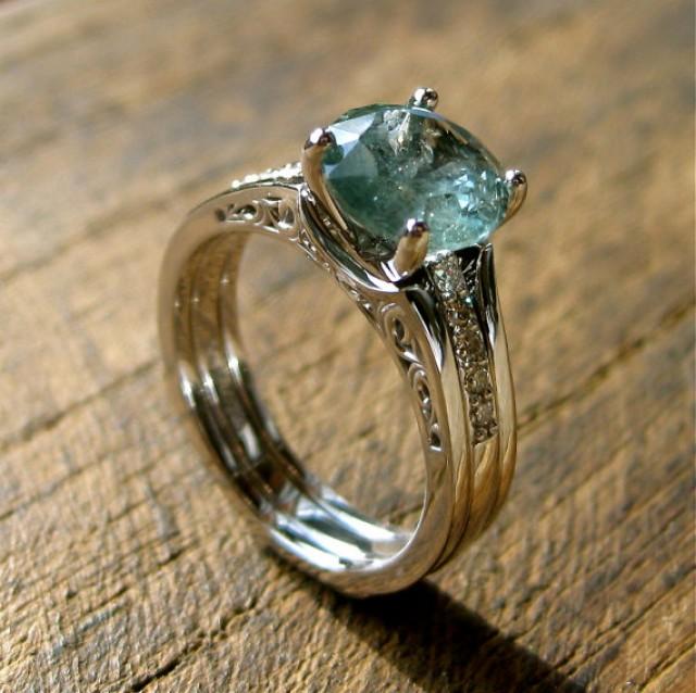 Sky Blue Montana Sapphire Engagement Ring With Diamonds And Custom