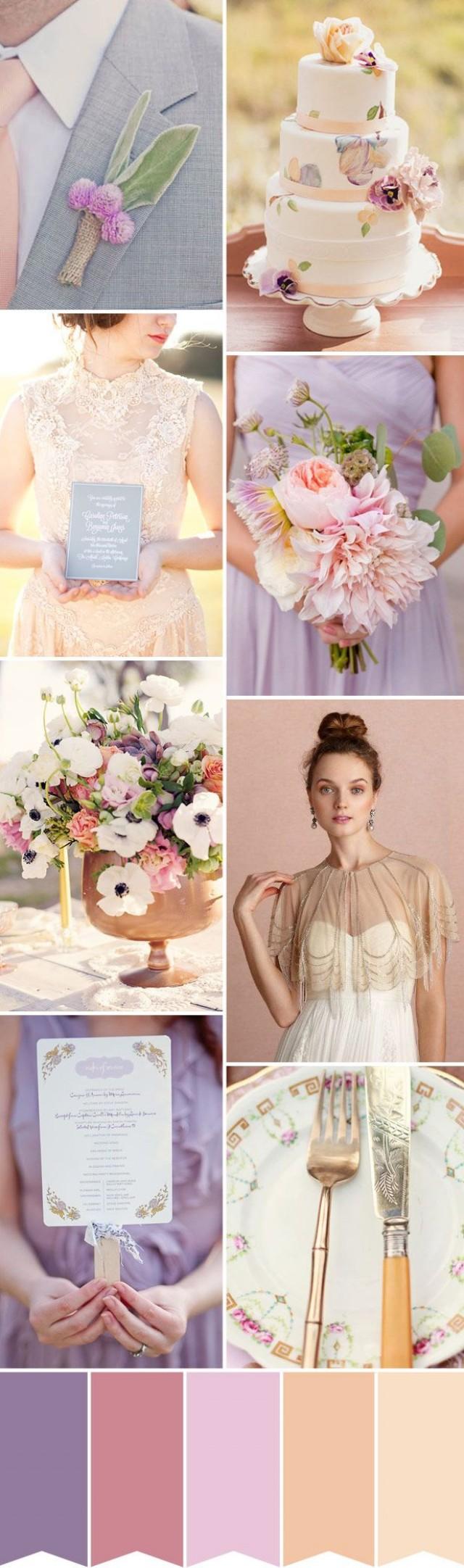 Soft Purple And Peach Wedding Inspiration 2337517 Weddbook