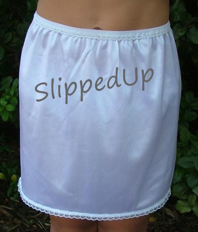 Tutu SLIP White Tricot Tutu Dress Slip LONGER Length Half Slip