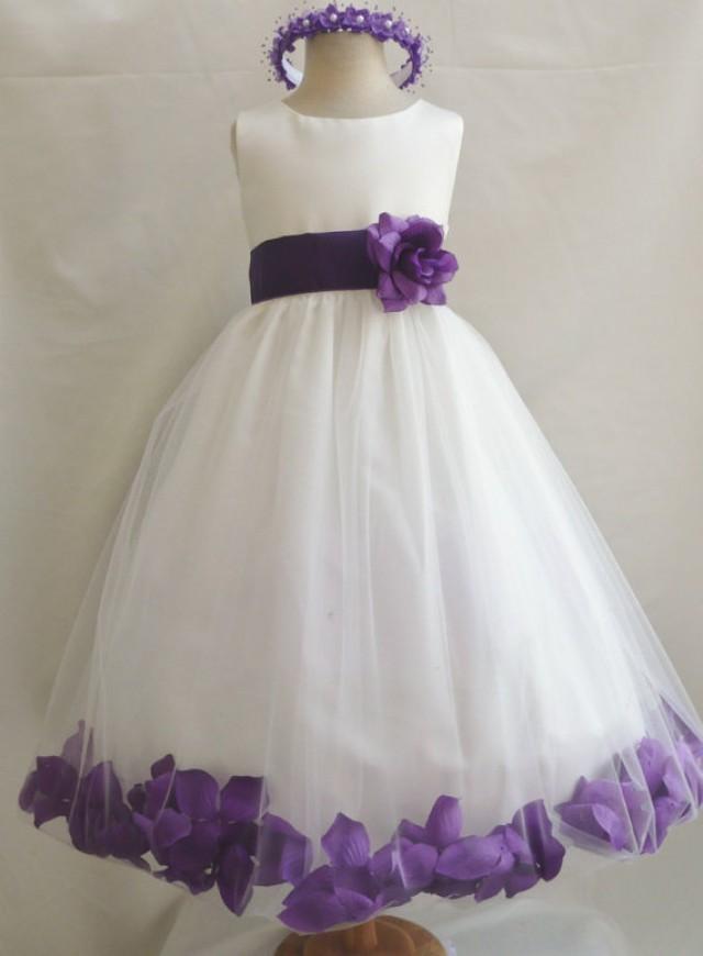 regency purple flower girl dresses
