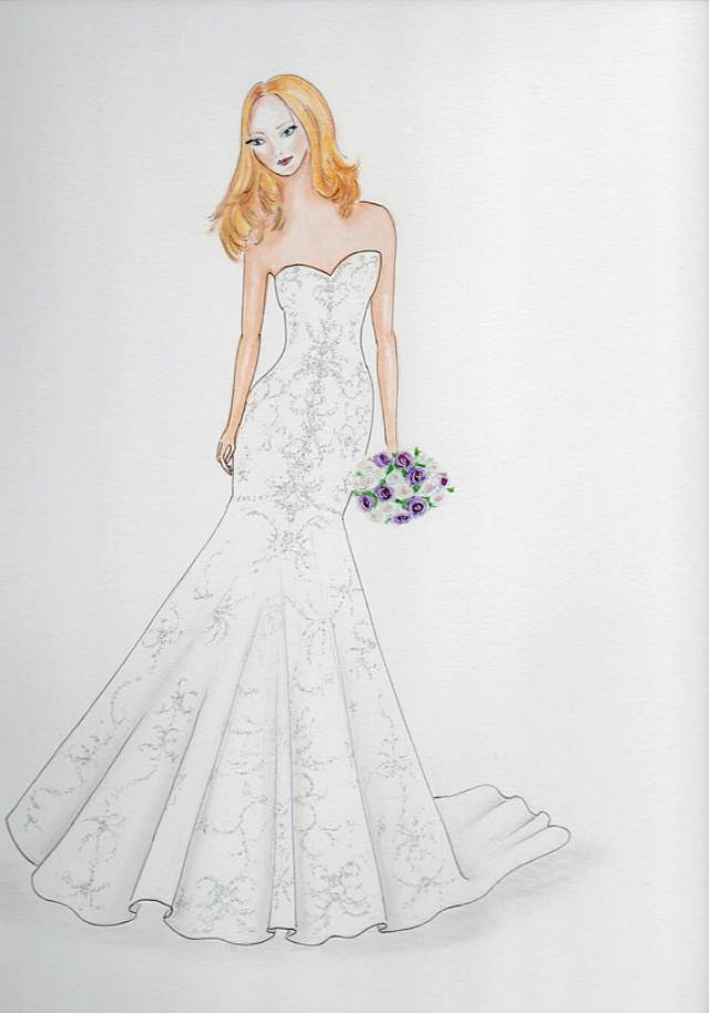 Wedding dress outlet pencil drawing