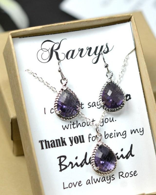 Purple Bridesmaid Jewelry , Purple Bridesmaid Gift ,Wedding Bridal Jewelry,bridesmaid Gifts