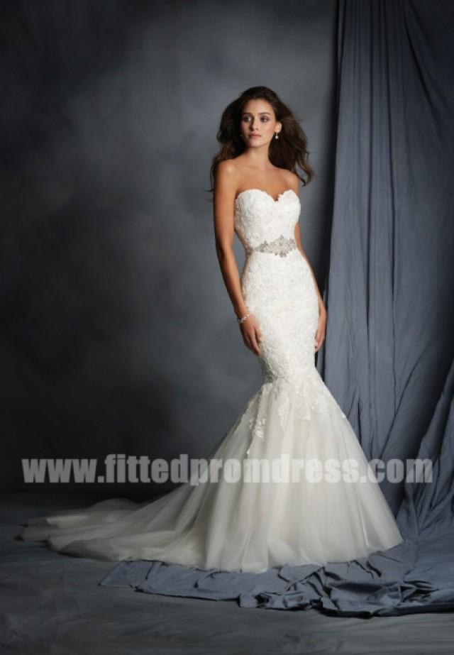 cascading lace gown