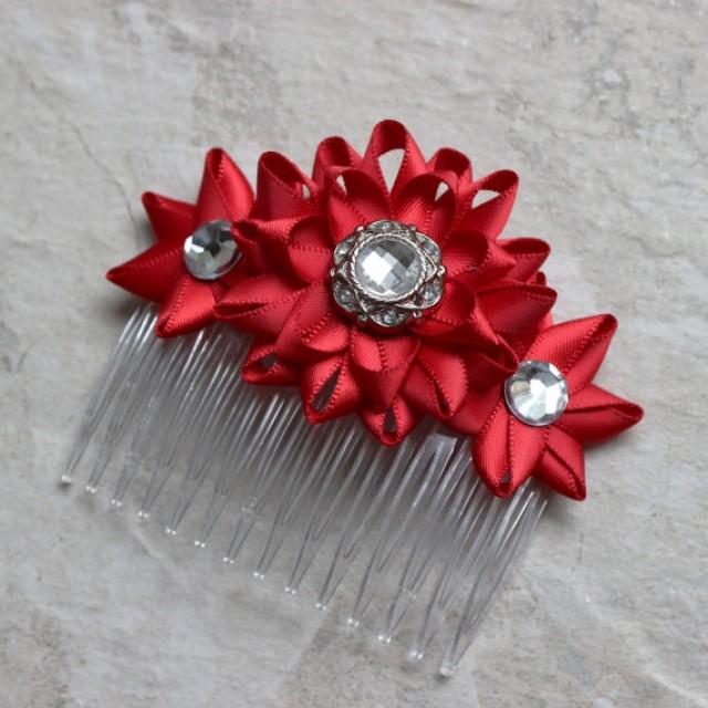 Red Hair Accessory Red Hair Comb Red Hair Flower Red Flower