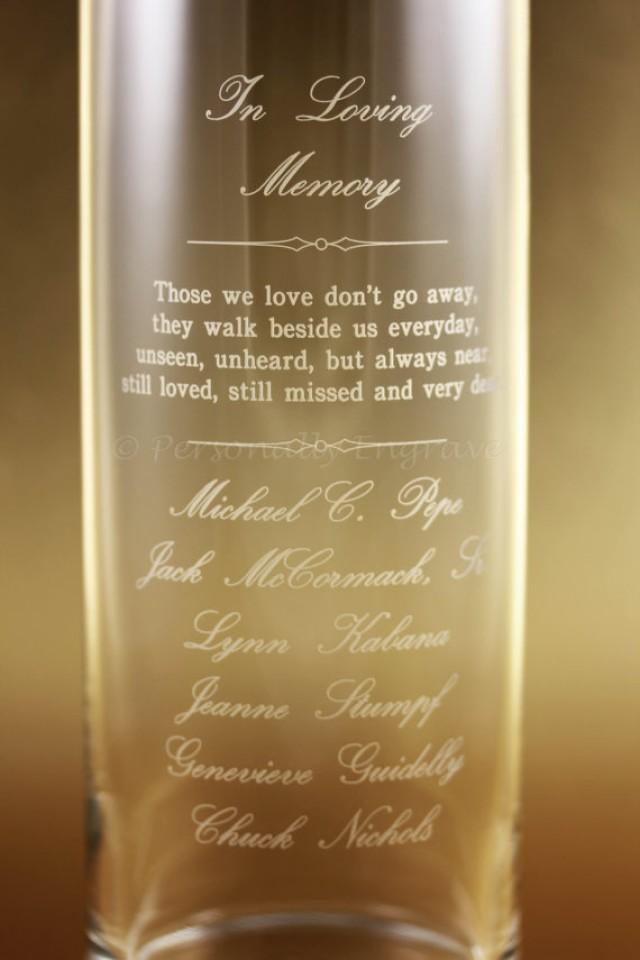 MEMORIAL CANDLE VASE Floating Candle In A Custom Engraved Glass Vase