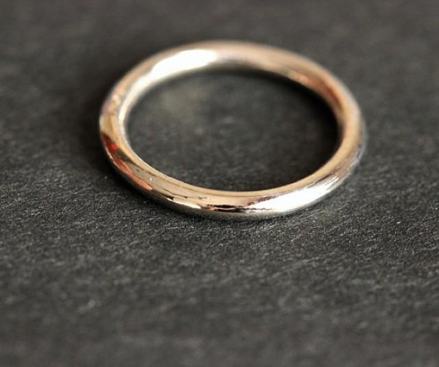 22k White Gold Band Ring - Wedding Band - Engagement Ring - Artisan
