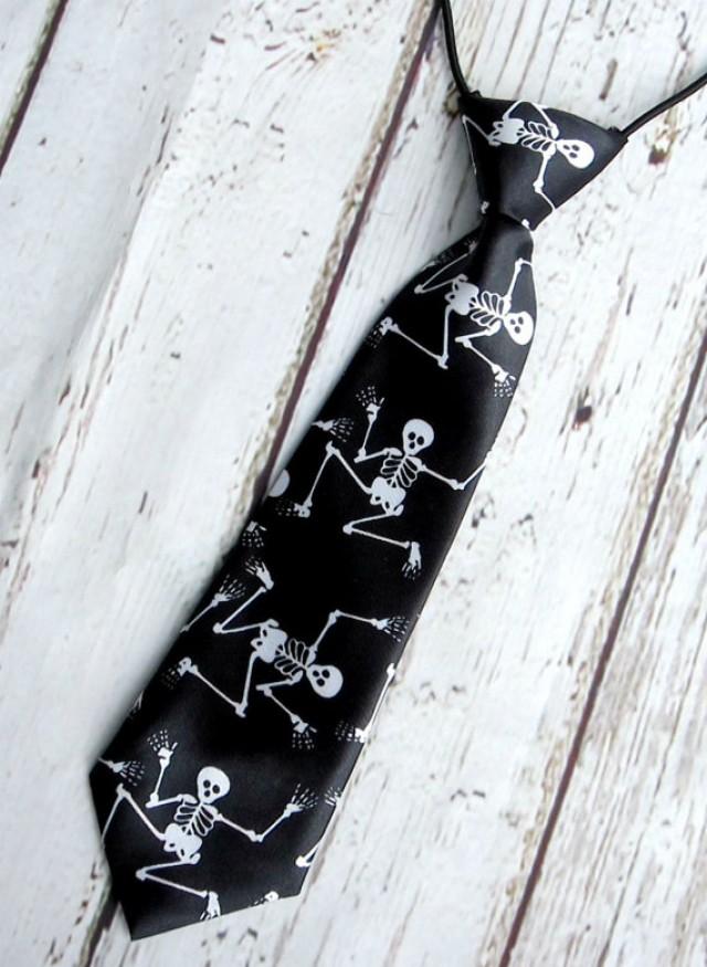 Skeleton Black Tie Halloween Necktie Boys Necktie Birthday Cake 