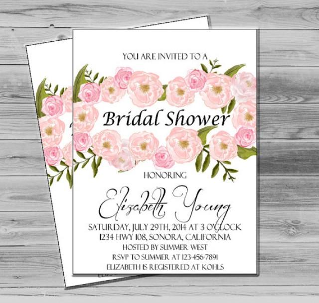Bridal Shower Invites Printable Wedding Shower Invitation, DIY Floral Invitation, Printable