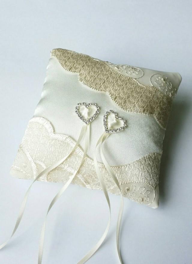 Ivory Ring Pillow Wedding Ring Pillow Pillow With Hearts Wedding Accessory 2339785 Weddbook