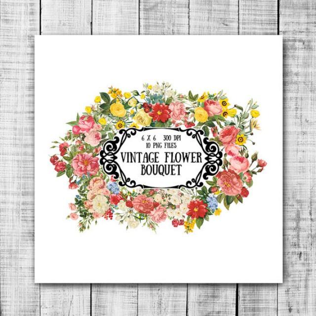 Flower Bouquet Digital Clip Art Flower Bouquet Digital Clip Art