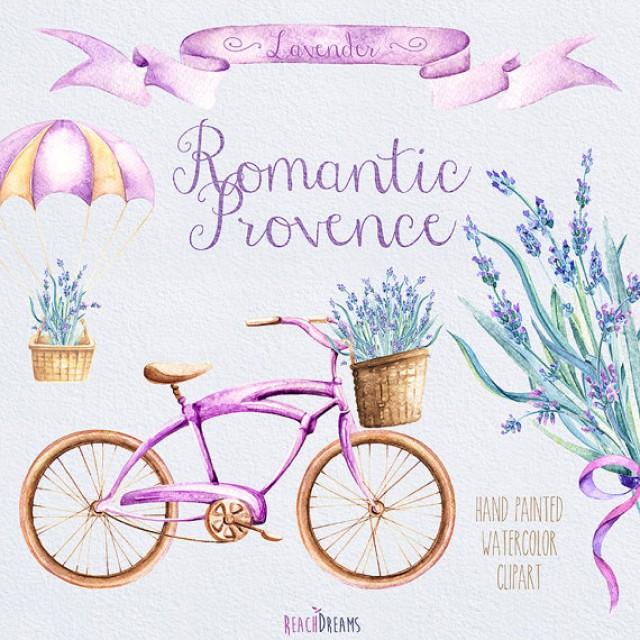 Vintage Bicycle With Lavender Bouquet, Parachute, Banner. Flower Basket