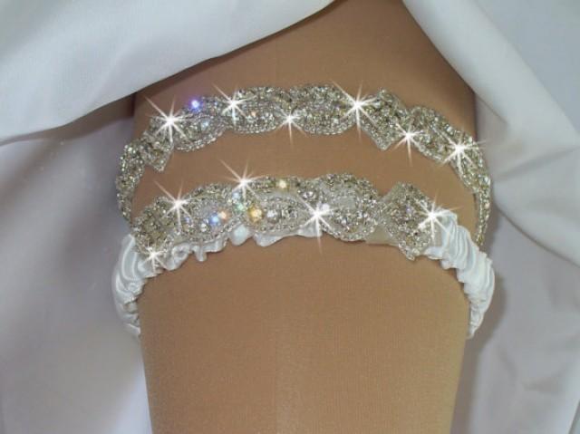 Custom Made Rhinestone Wedding Garter Bling Wedding Garter Belt